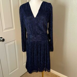 White House Black Market Shimmering Black and Blue Dress